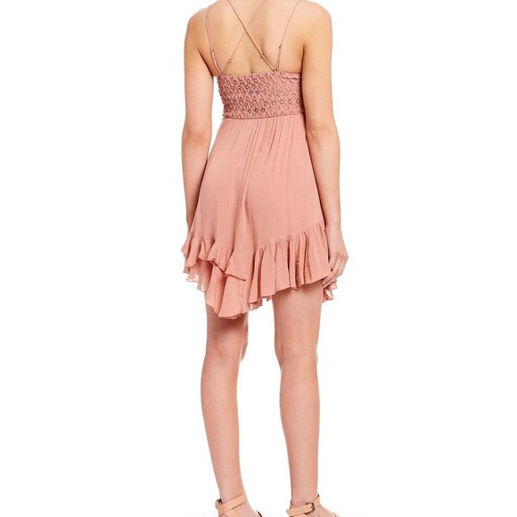 Adella Bralette Slip Dress Rose Small Lace Ruffles Mini NWT Free People - Picture 5 of 12